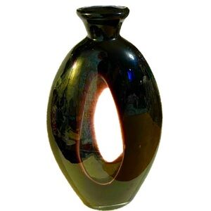 Vintage Purple Amethyst Glass Farmhouse Vase 13.5” tall x 8” wide.